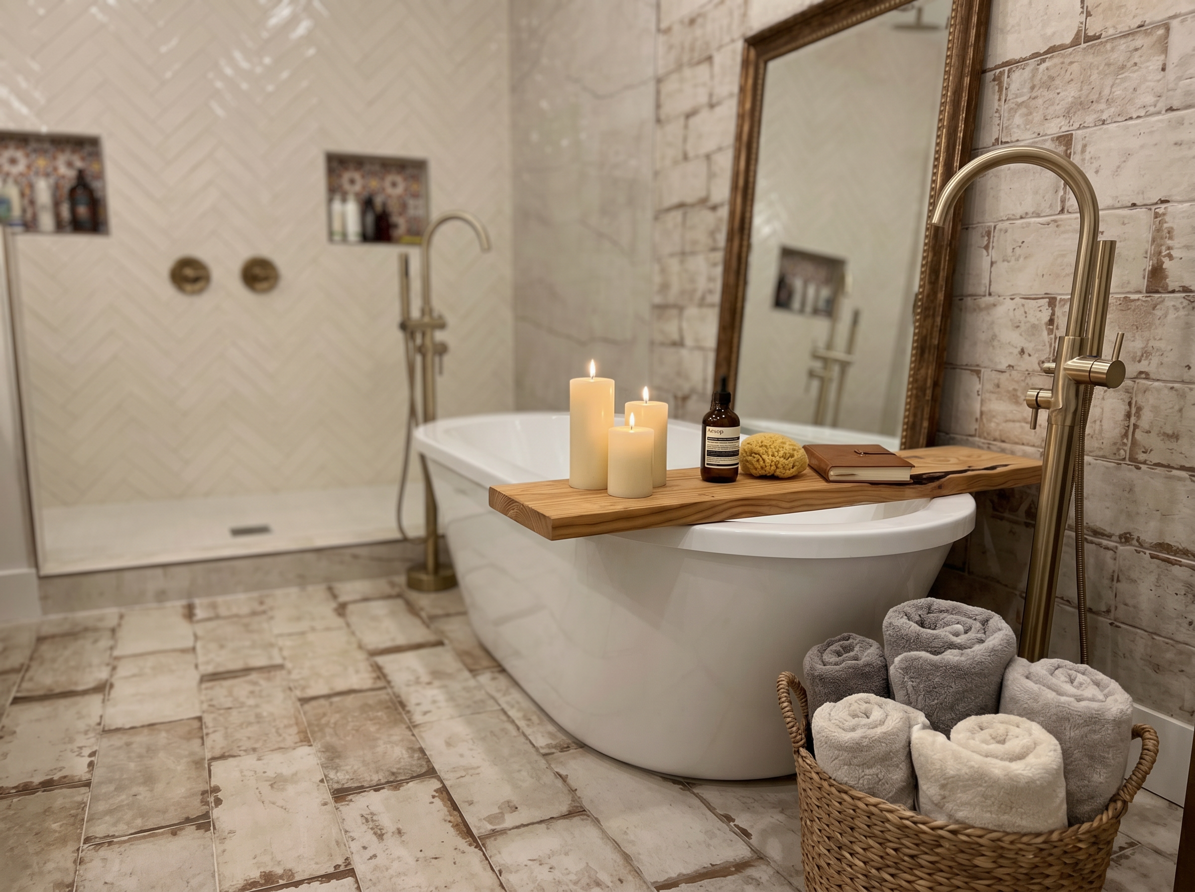 Freestanding soaking tub — May Construction